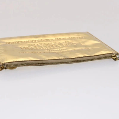 Pre-owned Louis Vuitton Pochette Accessoires Gold Patent Leather Clutch Bag ()