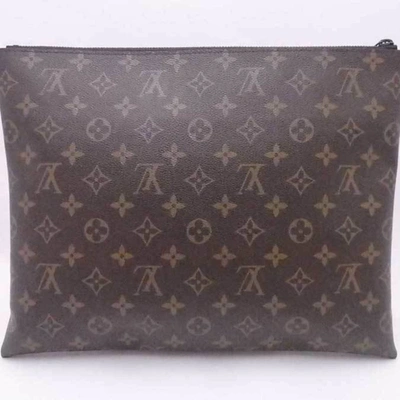 Pre-owned Louis Vuitton Pochette Brown Canvas Clutch Bag ()
