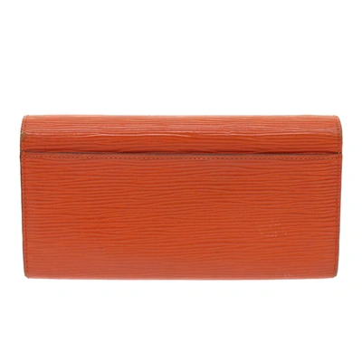 Pre-owned Louis Vuitton Sarah Orange Leather Wallet  ()