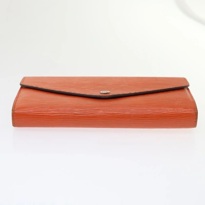 Pre-owned Louis Vuitton Sarah Orange Leather Wallet  ()