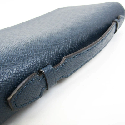 Pre-owned Louis Vuitton Zippy Xl Navy Leather Wallet  ()