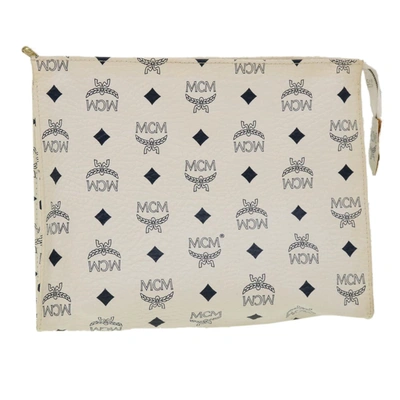 Shop Mcm White Canvas Clutch Bag ()