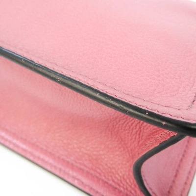 Shop Prada Etiquette Pink Leather Shoulder Bag ()
