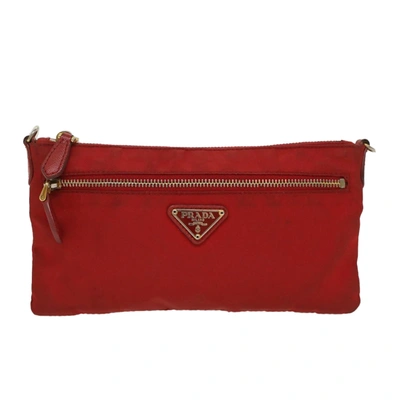 Shop Prada Red Synthetic Clutch Bag ()