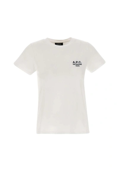 Shop Apc A.p.c. "denise" Cotton T-shirt In White