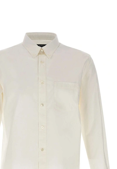 Shop Apc A.p.c. "edouard"  Cotton Shirt In White