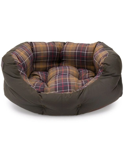 Shop Barbour Dog Bed With Tartan Pattern In Green