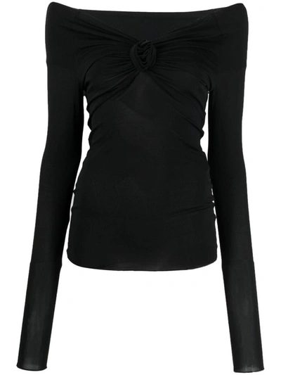 Shop Blumarine Blusa Jer.m/l C/rosa Clothing In Black