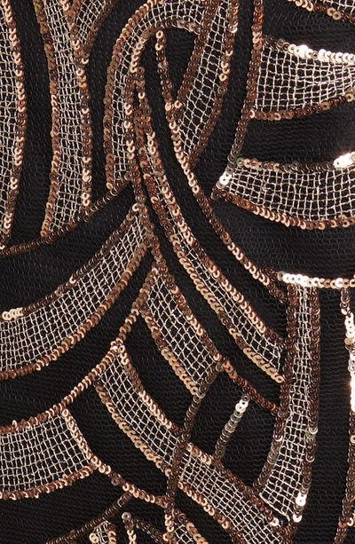 Vince Camuto Embellished Cap Sleeve Sheath Dress In Black Gold