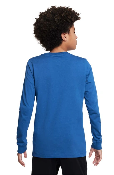 Shop Nike Kids' Sportswear Long Sleeve Graphic T-shirt In Game Royal