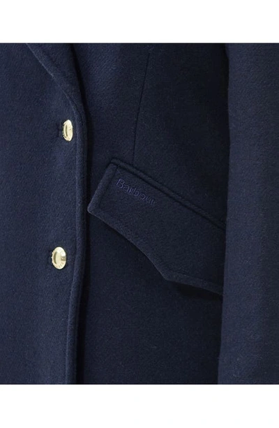Shop Barbour Inverraray Wool Blend Trench Coat In Navy