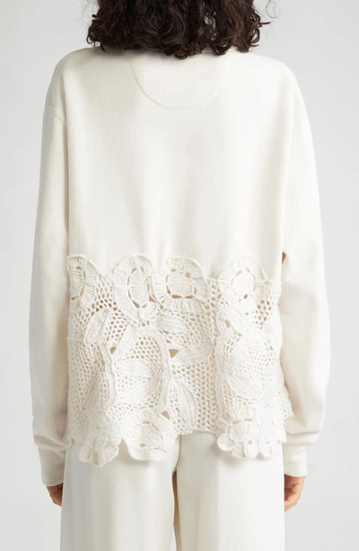 Shop Sea Serita Crochet Sweatshirt In Cream