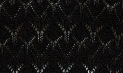 Shop Sea Rue Pointelle Stitch Short Sleeve Sweater In Black