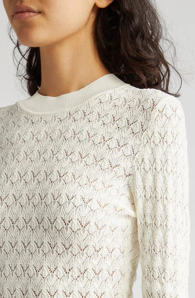 Shop Sea Rue Pointelle Stitch Sweater In Cream