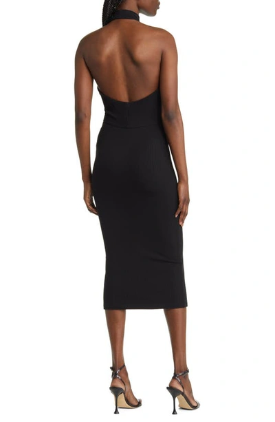 Shop Alix Nyc Milla Cutout Body-con Midi Dress In Black