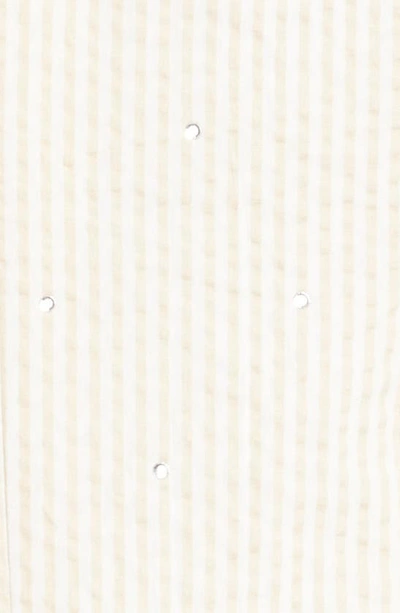 Shop Cinq À Sept Khloe Rhinestone Ruched Sleeve Blazer In White/ Plaster