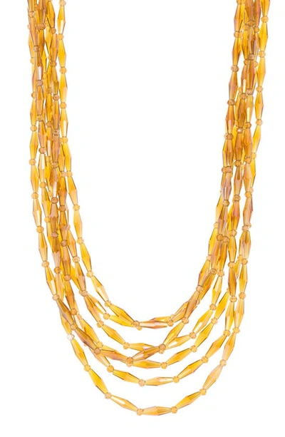 Shop Natasha 8-row Beaded Necklace In Colorado Abalone