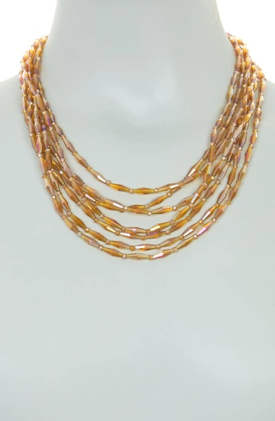 Shop Natasha 8-row Beaded Necklace In Colorado Abalone