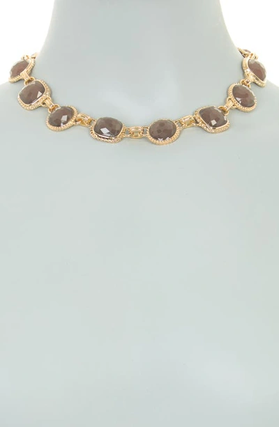 Shop Natasha Stone Necklace In Gold-gray