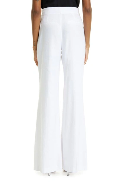 Shop Alice And Olivia Dylan Wide Leg Linen Blend Pants In Off White