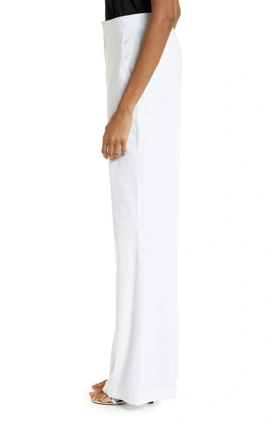 Shop Alice And Olivia Dylan Wide Leg Linen Blend Pants In Off White