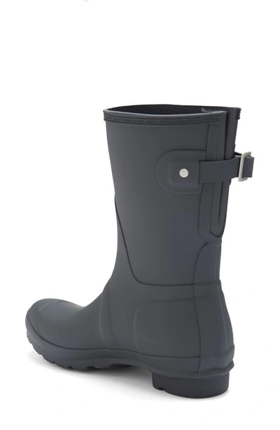 Shop Hunter Original Short Back Adjustable Rain Boot In Dark Slate