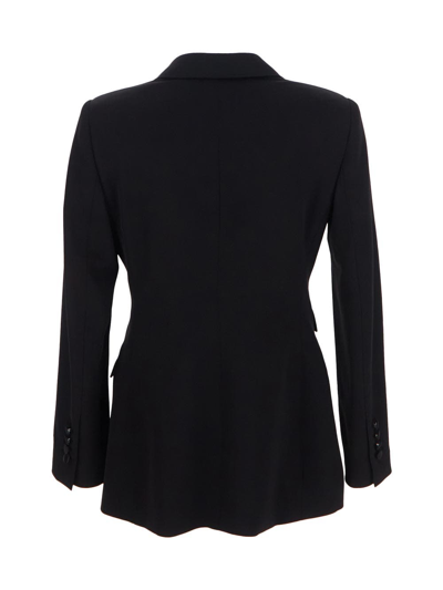 Shop Dolce & Gabbana Double-breasted Woolen Jacket In Black