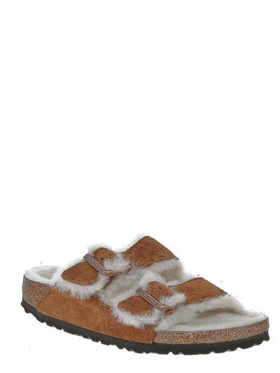 Birkenstock Arizona Shearling Sandal In Brown