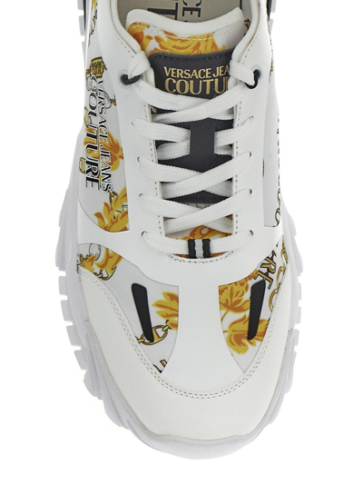 Shop Versace Jeans Couture New Trail Trek Sneakers In White
