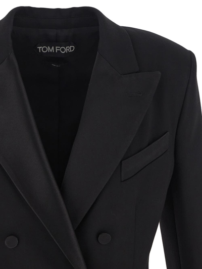 Shop Tom Ford Double-breast Wool Jacket In Black