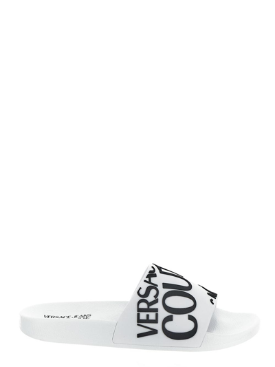 Shop Versace Jeans Couture Shelly Slides In White