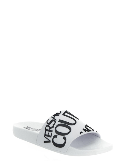 Shop Versace Jeans Couture Shelly Slides In White
