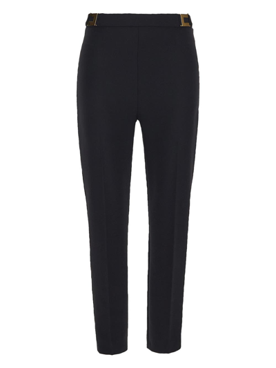 Shop Elisabetta Franchi Logo Trousers In Black
