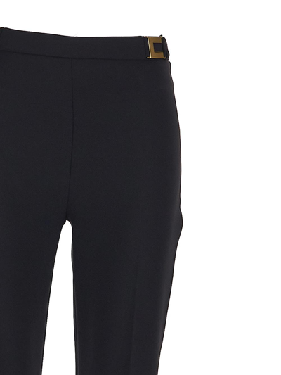 Shop Elisabetta Franchi Logo Trousers In Black