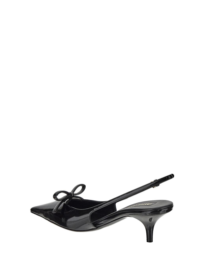 Miu Miu Patent Bow Kitten-heel Slingback Pumps In Black | ModeSens