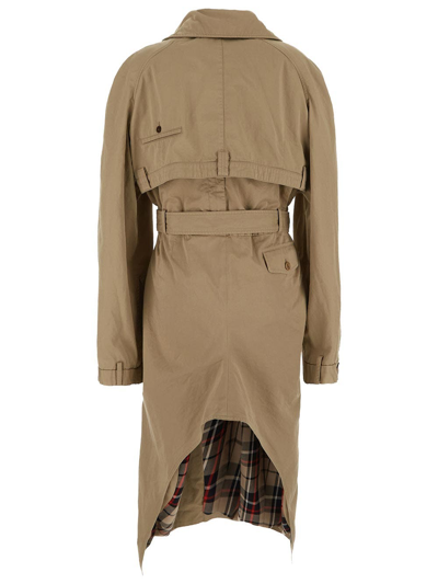 Balenciaga Trench Coat Belted Back Vent In Beige