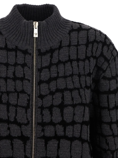Shop Versace Zipped Knit In Black