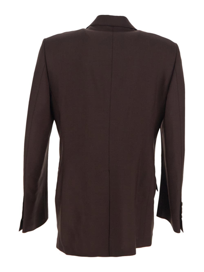 Shop Tom Ford Double-breasted Jacket In Brown