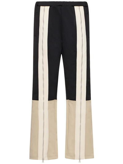 Shop Palm Angels Black And Beige Techno Track Pants In Nero