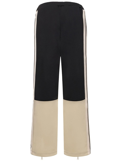 Shop Palm Angels Black And Beige Techno Track Pants In Nero