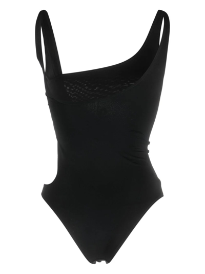 Shop Off-white Black Cut-out High-cut Swimsuit In Nero