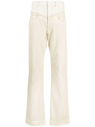 Shop Isabel Marant Beige Cotton Jeans