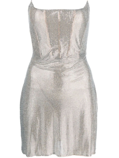 Shop Giuseppe Di Morabito Silver-tone Strapless Minidress In Argento