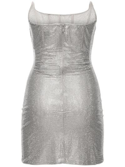 Shop Giuseppe Di Morabito Silver-tone Strapless Minidress In Argento