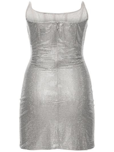 Giuseppe Di Morabito Rhinestone-embellished Strapless Minidress In Argento