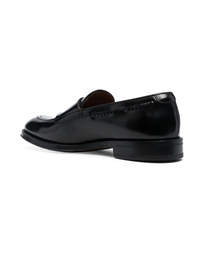 Shop Doucal's Black Calf Leather Double-buckle Monk Shoes In Nero
