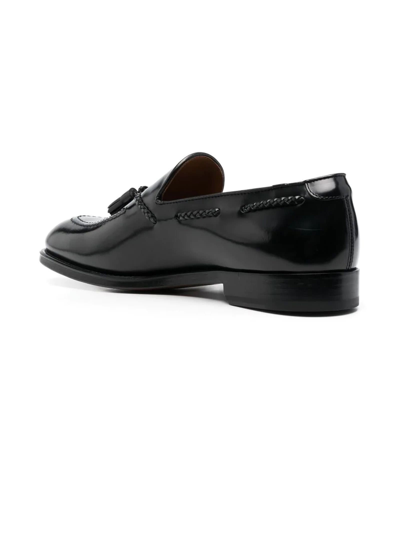 Shop Doucal's Black Calf Leather Loafers In Nero