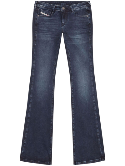 Shop Diesel 1969 D-ebbey Low-rise Flared Jeans In Blu