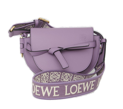 Shop Loewe Gate Dual Mini Shoulder Bag In Purple