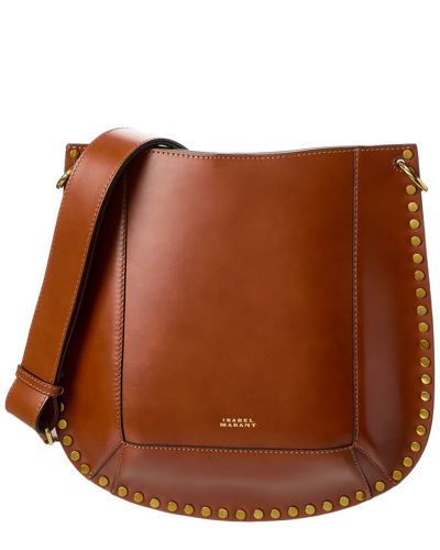 Shop Isabel Marant Oskan Leather Shoulder Bag In Brown